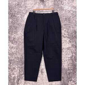 is-ness Pants Large Mens Black Cotton Nylon Utility Pleated Stretch Made Japan